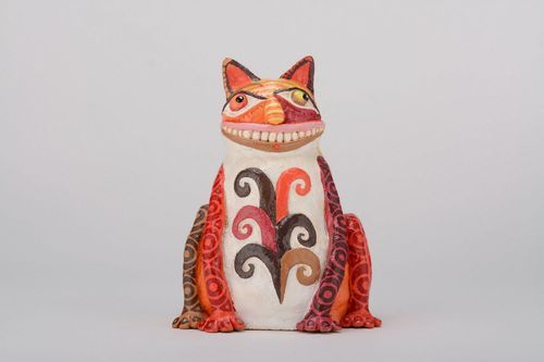 Tirelire céramique artisanale colorée Chat - MADEheart.com