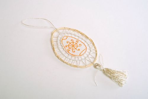 Decorative pendant with embroidery The Sun - MADEheart.com