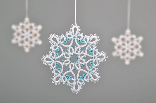 Brinquedo de Natal floco de neve azul - MADEheart.com