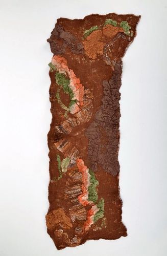 Bufanda marrón de seda y lana - MADEheart.com