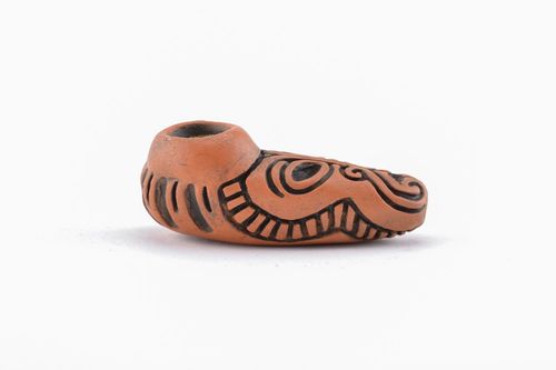 Petite pipe céramique en forme de masque ethnique - MADEheart.com