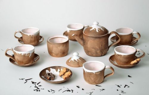 Service à thé en argile fait main - MADEheart.com