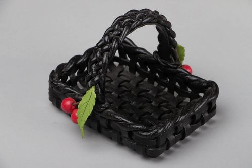 Wicker basket with cherries - MADEheart.com