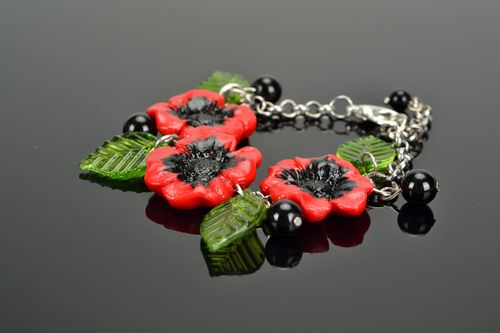 Bracelet chaîne avec pendentifs Pavots - MADEheart.com