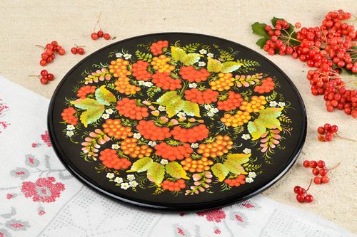 Handmade designer wooden plate stylish beautiful souvenir decorative use only - MADEheart.com
