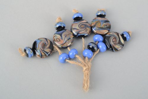 Ensemble de perles de verre faites main Caramel - MADEheart.com