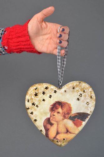 Suspension décorative en forme de cœur Ange  - MADEheart.com