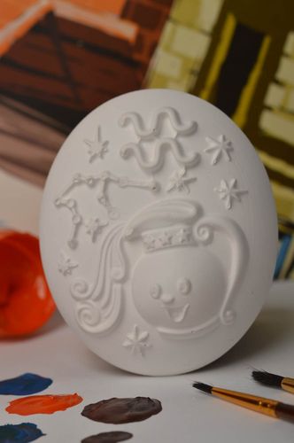 Figurine à peindre Objet décoratif fait main plâtre ovale Déco maison Verseau - MADEheart.com