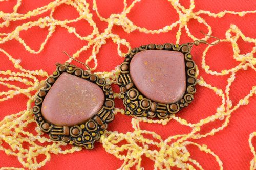 Unusual polymer clay earrings in Indian style - MADEheart.com
