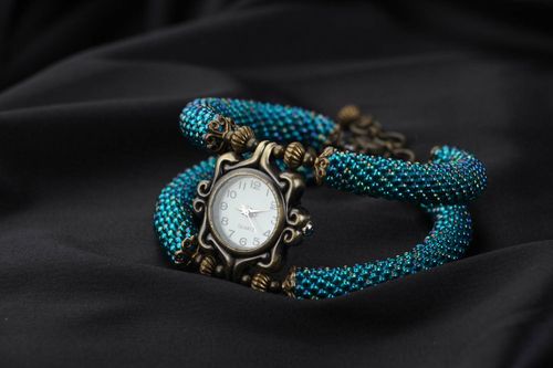 Blaue Armbanduhr Meereswelle - MADEheart.com