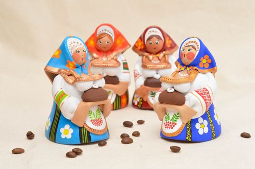 Campanelle decorative fatte a mano in ceramica souvenir in terracotta originale - MADEheart.com