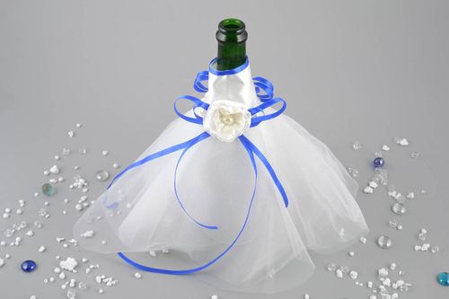 Handmade Hülle für Flasche weißes Brautkleid handmade Accessoire - MADEheart.com