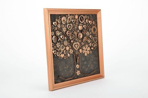 Panel picture in steampunk technique Tree of life  - MADEheart.com