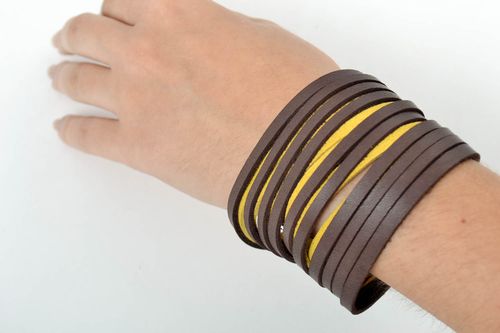 Handmade jewelry leather wristband wrap leather bracelet women accessories - MADEheart.com