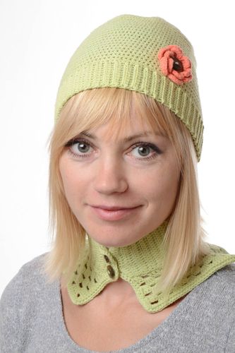 Handmade Accessoires für Frauen gehäkelte Mütze Damen Kragen aus Baumwolle - MADEheart.com