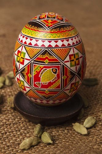 Huevo de Pascua pintado artesanal elemento decorativo souvenir original - MADEheart.com