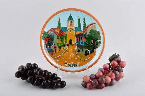 Handmade ceramic plate design pottery works wall hanging decorative use only - MADEheart.com