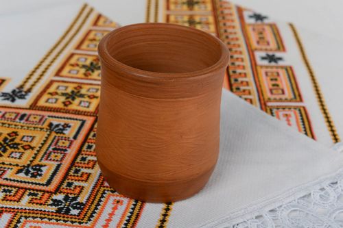 Beautiful handmade ethnic terracotta clay glass 200 ml - MADEheart.com