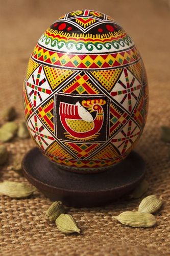 Huevo de Pascua pintado a mano elemento decorativo souvenir original hermoso - MADEheart.com