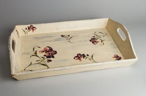 Wooden decoupage tray - MADEheart.com