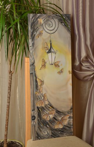 Quadro su stoffa fatto a mano quadro decorativo decorazione da parete farfalle - MADEheart.com
