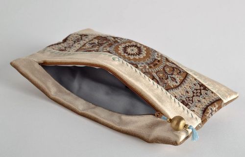 Beauty bag - clutch of brown color - MADEheart.com