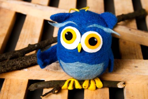 Handmade owl toy beautiful cute home decor unusual designer accessories - MADEheart.com