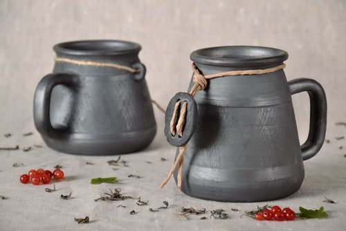 Tasse aus schwarz geräucherter Keramik - MADEheart.com