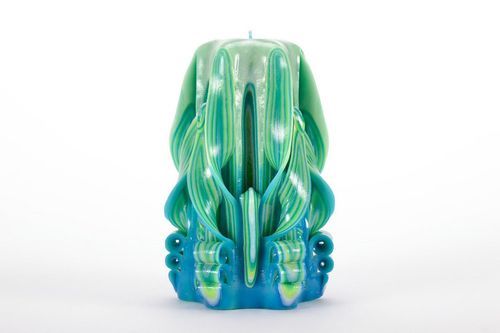 Vela esculpida de parafina Lírio azul - MADEheart.com