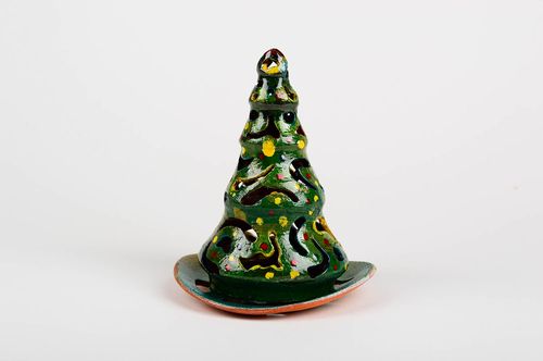 Bougeoir fait main Sapin Support bougie céramique peinture Déco maison Noël - MADEheart.com