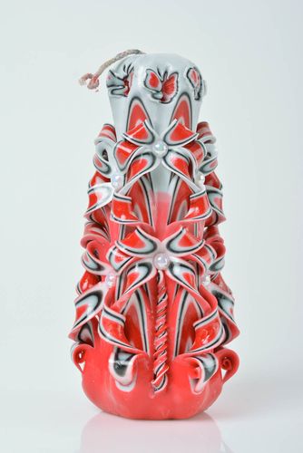 Vela de parafina hecha a mano de colores hermosa grande con cuentas - MADEheart.com