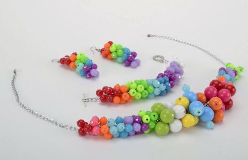 Conjunto de jóias: colar, pulseira e brincos - MADEheart.com