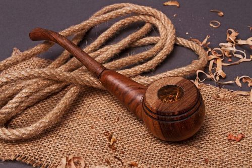 Decorative smoking pipe made of wood for decorative use only - MADEheart.com