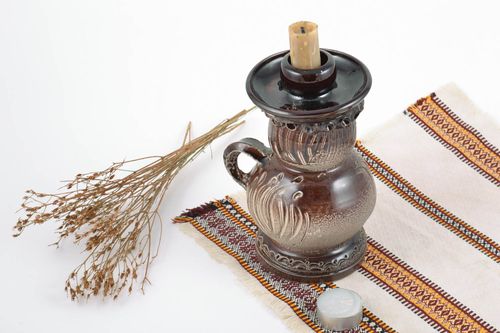 Soporte para velas de cerámica hecho a mano original decorativo estiloso  - MADEheart.com
