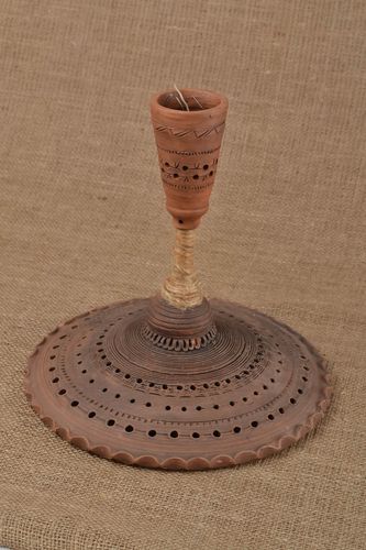 Lustre en céramique fait main pour une ampoule original ajouré ethnique - MADEheart.com