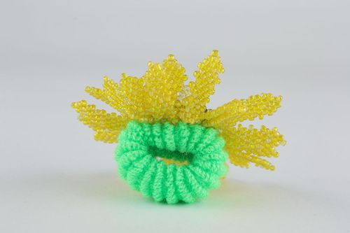 Beaded scrunchy Sunflower - MADEheart.com