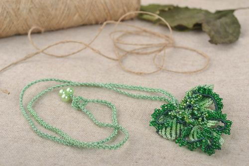 Handmade pendant designer pendant beaded pendant beads jewelry unusual gift - MADEheart.com