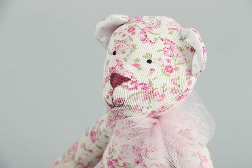 Ours en peluche teddy rose artisanal - MADEheart.com