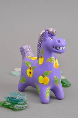 Игрушка из глины ручная работа керамический сувенир свистулька из глины лошадь - MADEheart.com
