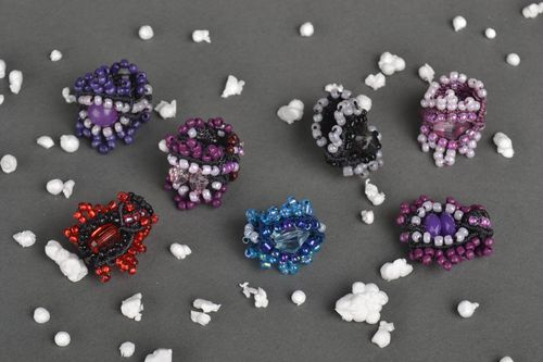 Handmade beaded jewelry 7 fashion rings kids accessories best gifts for girls - MADEheart.com