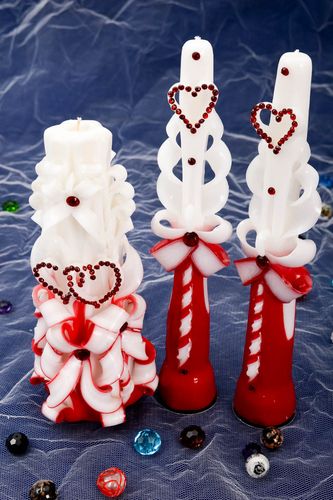 Carved handmade candles wedding candles handmade gifts home decor ideas - MADEheart.com