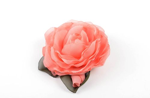 Handmade Haar Schmuck Blumen Haarspange festlicher Haarschmuck rosa Rose - MADEheart.com