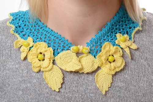 Handmade collar crocheted collar unusual gift fashion ideas collar for women - MADEheart.com