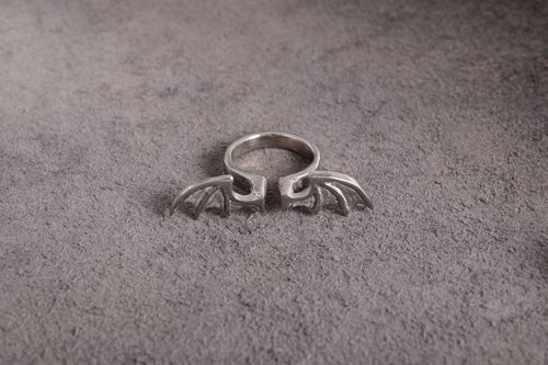 Bague ailes Bijou fait main en acier inoxydable originale Cadeau femme - MADEheart.com