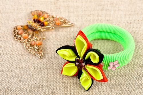 Beautiful handmade flower scrunchie hair style ideas designer hair accessories - MADEheart.com