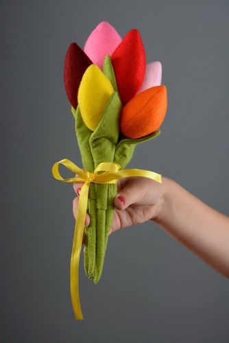 Soft toy Bouquet of tulips - MADEheart.com