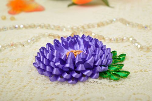 Beautiful handmade flower brooch textile brooch jewelry textile floristry - MADEheart.com