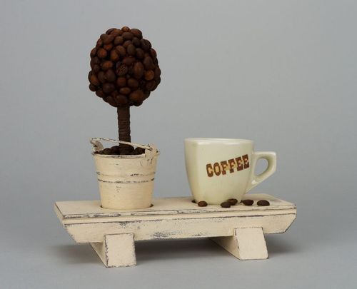 Set per il caffè fatto a mano tazza per caffè con supporto e albero decorativo - MADEheart.com