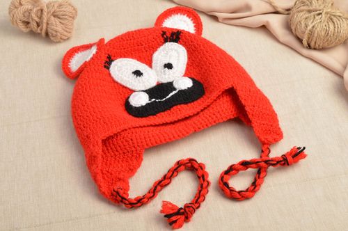 Gorro infantil con orejeras ropa para niños hecha a mano regalo original Osito - MADEheart.com