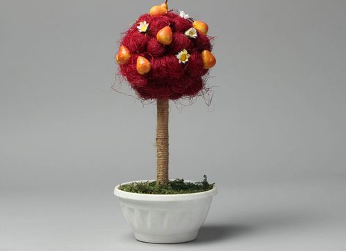 Topiario albero decorativo fatto a mano di sisal alberello della felicità - MADEheart.com